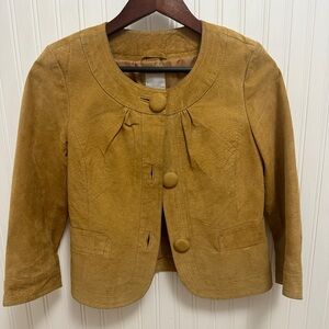 Women’s Halogen Leather Cropped Jacket Size Small